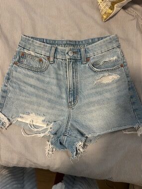 American Eagle Outfitters Light Blue Distressed Denim Cutoff Shorts